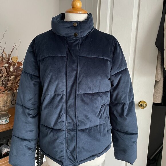 Karen by Simonsen Enzo Velvet Puffer Jacket Size 38 (8) Denmark - Picture 2 of 9
